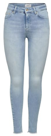 ONLY Dam skinny jeans ONLBLUSH medium midja skinny fit ankellång jeans