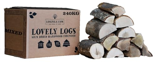 Logpile Kiln Dried Fire Logs 240kg, Premium British Hardwood Firewood Logs | Logs for Wood Burners, Stoves, Fireplaces & Fire Pits, Ready to Burn Certified, Quick Lighting & Long Burning Fire Wood