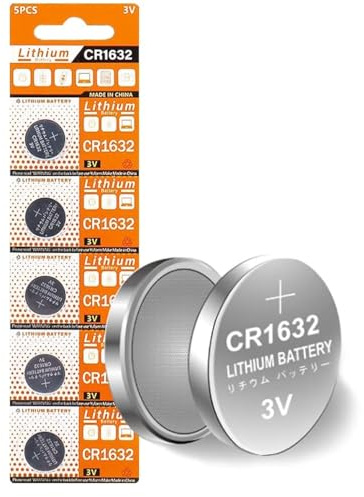 Cotchear Lot de 5 piles bouton CR1632 3 V CR1632 au lithium LM1632 BR1632 ECR1632 CR 1632 pour télécommande de montre électronique
