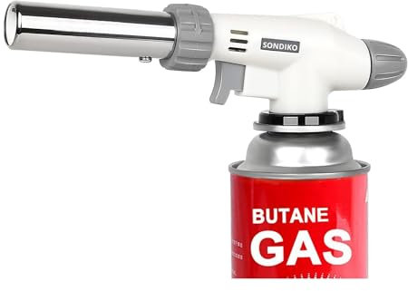 Sondiko Küchenbrenner Flammbrenner S516, professionelles nachfüllbarer Butangasbrenner mit einstellbarer Flamme, für Creme Brulee, Anbraten, Backen, Grillen