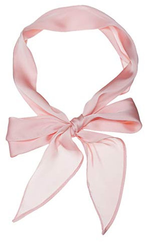 sourcing map Damen Einfarbig Skinny Schal Schals Langes Halstuch Haarband Rosa 140 x 13 cm