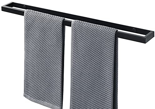 SAYAYO Handtuchhalter Schwarz 60cm Handtuchstange Edelstahl Badetuchhalter | Handtuchstange mit Bohren Gästehandtuchhalter Wandmontage für Badezimmer und Küche