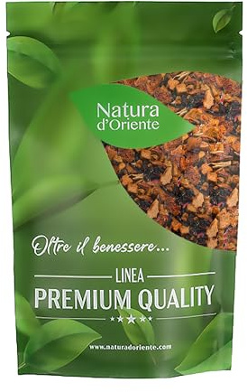 NATURA D'ORIENTE Infuso al Rabarbaro 100g – 100% Naturale – Tisana Digestiva e Depurativa – Aroma Intenso e Leggermente Amaro – Senza Aromi Aggiunti