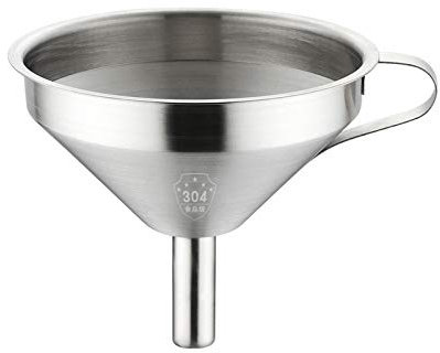 MiXXAR Funnel Filter 304 Stainless Steel Food Grade Kitchen Funnel For Transferring Of Liquid Dry Ingredients And Metal Cooking Funnel (11/13/15/18cm)