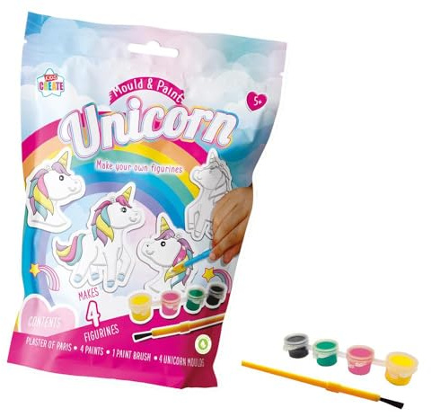 Gestalten und bemalen Sie Ihre eigenen Einhorn-Plaster-Figuren, Bastelaktivitätsspielzeug