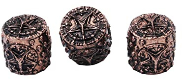 Guyker 3Pcs Guitar Bass Knobs with 6mm Dia. Shaft Pots - Cavel Five Pointed Star Surface Skull Retro Style Tone Volume Control Potentiometer Knob for Electric Guitar Bass (CKB008, Antique Bronze)