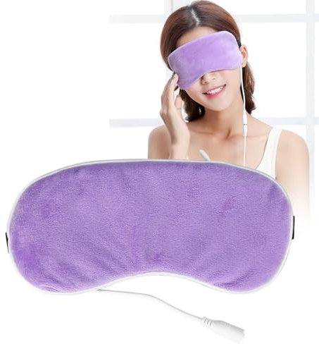Maschera per gli Occhi Riscaldata, Maschera per gli Occhi Alla Lavanda con Riscaldamento Portatile Elettrico USB Massaggiatore per gli Occhi Maschera per gli Occhi Portatile Viaggio per(viola)