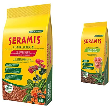 Seramis Pflanz-Granulat für alle Zimmerpflanzen & Spezial-Substrat für Kakteen und Sukkulenten, 7 l – Pflanzen Tongranulat, Kakteenerde Ersatz zur Wasser- und Nährstoffspeicherung