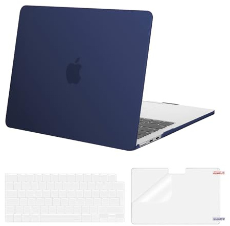 MOSISO Kompatibel mit MacBook Air 13 Zoll Hülle M5 M4 M3 M2 2026-2022 13,6 | Ultradünne, Seidige Haut Hartschale für 13,6 A3449 A3240 A3113 A2681&Tastaturschutz&Displayschutz, Marineblau