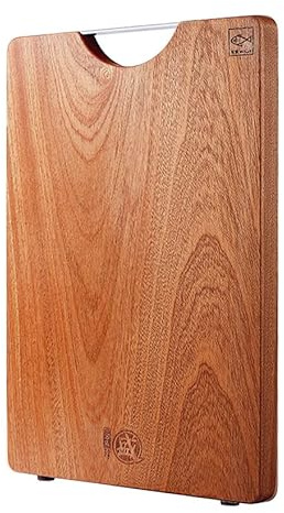 MITSUMOTO SAKARI 40 x 27 x2.5 cm Tabla Cortar Cocina de Troncos de Ébano, Tabla de Cortar de Cocina Natural, Tablas para Picar de Madera Profesional (con Pies Antideslizantes)