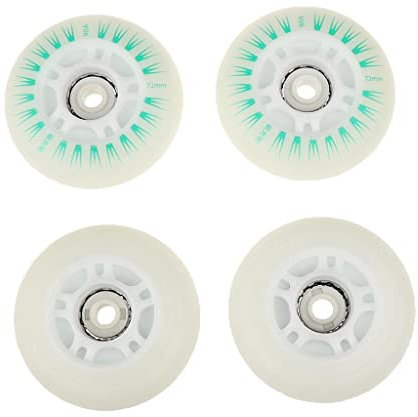 pistro 4 Stück PU Rollen Rollschuhe Inline Skating Teile Skating Zubehör - Grün, 72 mm