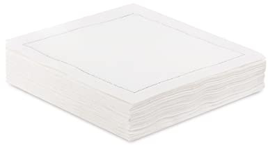 Five Star Napkins Cocktail, Leinen, 11,4 x 11,4 cm, Weiß, 50 Stück