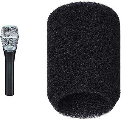 Shure SM86-LC Cardioid Condenser Vocal Microphone,Black & A85WS Black Foam Windscreen for SM85, SM86, SM87A and BETA87A, and BETA87C
