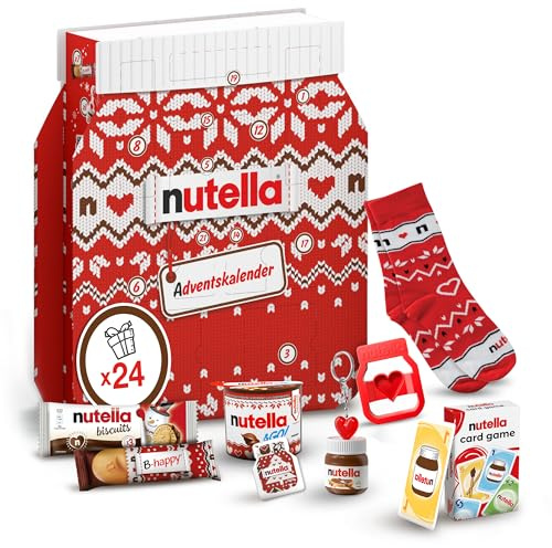 Nutella Adventskalender 2025 - 528g - eine Schokoladen-Adventskalender-Alternative mit 24 festlichen Leckereien und nutella Mini-Geschenken für Kinder und Erwachsene