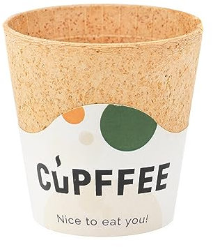 Wisefood Lot de 12 tasses à café comestibles 220 ml – Tasses à café, dessert, gaufré, alternative idéale aux gobelets en plastique, papier ou jetables
