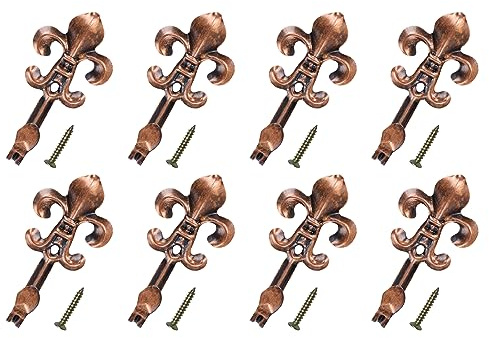 METALLIXITY Ganchos para Cortinas (77mm/3) 8Pcs, Soporte para Cortinas Montado En Pared De Metal Porta Borlas - para Cortinas Y Drapería De Hogar, Tono Cobre