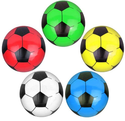 AZK Solutions PVC Plastic Football 8.5 Inch for Kids Inflatable Beach Ball Soccer - Soft Footballs for Indoor, Outdoor & Beach - Lightweight & Bouncy (Multi-Colour, 100, Count)