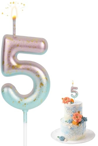 Kerze 5 Geburtstag, Zahlen Kerzen, 8D Geburtstagskerzen, Farbverlauf Kerzen | Geburtstagskerzen Für Kinder Erwachsene Für Geburtstag Jahrestag Partys