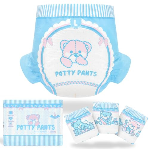 LittleForBig Tryckta Vuxenblöja 10 Stycken - Potty Pants (Large 91-121 cm)