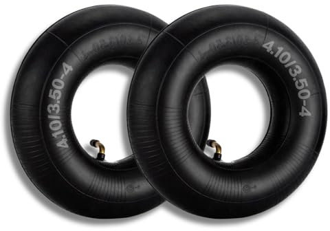 4.10/3.50-4 Tire Inner Tubes, 2 Pack Heavy Duty 4.10 3.50-4/410/350-4 Tube with Bent Valve Stem for Wheelbarrows, Lawn Mowers, Hand Trucks, 4 Cart, Tractors, Golf Cart, Dolly, Trailers