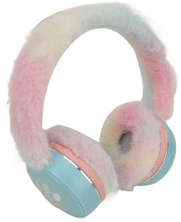 VBESTLIFE Kabelloser Kopfhörer, Bluetooth-Ohrwärmer-Kopfhörer, Faltbar über Kopfhörer mit Buntem Atemlicht, Warme Ohrenschützer, Tiefe Bässe, Gaming-Headsets für Mädchen und Frauen, (Blue)