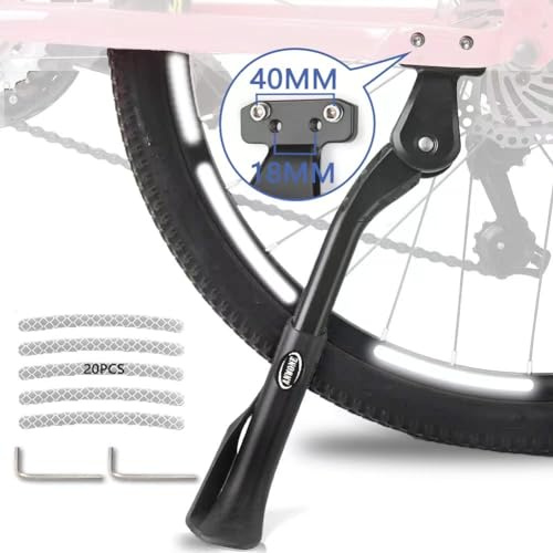 ANWONE Fahrradständer 24-29 Zoll, Mountainbike Bike Stand für 40mm oder 18mm Lochabstand Bicycle mit 4 Löchern, Höhenverstellbar MTB Seitenständer, E-Bike, Citybike