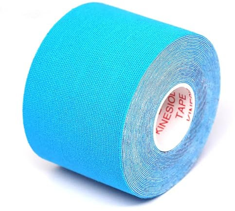 Kinesiotape 5x5 cm yeso muscular normal azul claro, pegamento ecológico para la prevención de alergias en la piel, 1 pieza