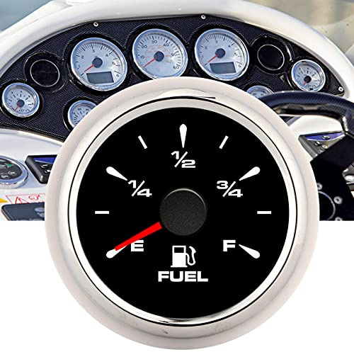 Brilluxa Medidor de Nivel de Combustible Digital, 190ohm, Pantalla LCD con 8 Colores de Luz de Fondo, Indicador de Nivel de Gasolina para Motos, Coches, Barcos, RVs (Negro)