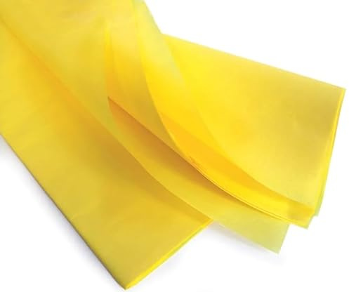 GOOD STUFF Lot de 10 feuilles de papier de soie jaune, taille 66 cm x 50,8 cm, parfait pour l'emballage de cadeaux, le bricolage et les travaux manuels (jaune)