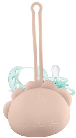 Tragbare Schnullerbox für Brustwarzen, Aufbewahrungsbeutel mit Tierform, kompakter Nippel-Organizer für Wickeltaschen, Kinderwagen, Kinderwagen, aprikose, Refer to description, Uni