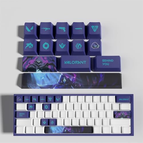 Valorant Omen 14 tangentkåpor OEM-profil, PBT OEM-profil-sublimeringslayout, kompatibel med de flesta mekaniska tangentbord (3)
