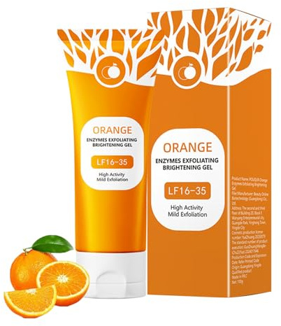 Orange Aufhellendes Peeling Gel Damen Gesicht, Sanftes Exfoliating-Reinigungsgel für Gesicht und Körper, Orange Exfoliating Brightening Gel für Tiefenreinigung, für alle Hauttypen (1PC, 100g)
