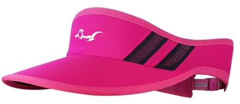 OTTERSHELL Sports Sun Visor Hat, UV Protection, Breathable Mesh, Wide Brim for Golf, Beach and Outdoor Activities (UK, Alpha, One Size, Cherry Rose)