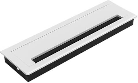 Escobilla gruesa para organización de cables de escritorio, organizador de cables para oficina en casa, rectángulo, orificios para cables, arandelas para mesa de computadora