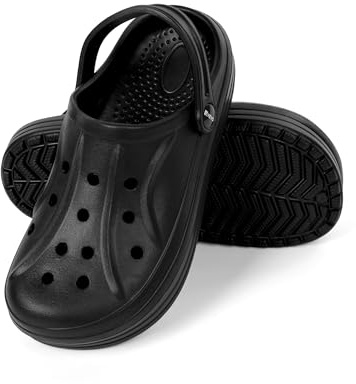 Heyo Sabots de jardin pour hommes et femmes Chaussures de jardin légères Pantoufles de jardin unisexes Sandales, Noir , 37 EU