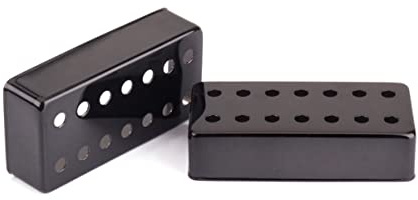 Humbucker Schwarz Tonabnehmer Abdeckungsset für 7-saitige E-gitarren | 14 Löcher, Metallausführung, 2 Stück, für Humbucker, Kompatibel mit E-gitarren