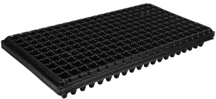 Vassoio Semenzaio Polistirolo 10 Pezzi Pvc 200 Celle Decorazioni Scuola | Nero Leggero, Drenaggio e Rimozione Semplice, per Home Gardening e DIY