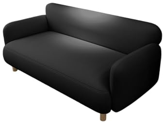 Dexinhdh Mid-Century Modern Loveseat Sofa Couch, Ledercouch Mit Beinen Aus Massivholz, Starke Tragfähigkeit, Ergonomisches Stützdesign, Für Wohnzimmer, Büro, Schlafzimmer(B,120cm)