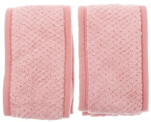DECORNIJIA 2 pièces Bandeau Maquillage Épais Ajustable pour Femmes et Hommes Bandeaux Spa et Lavage Visage Lot de Rose Absorption Eau et Confort