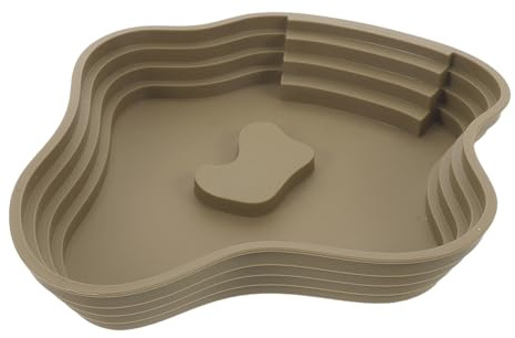 BESTonZON Bassine de Bain Bassin de Baignade Profond en Plastique Forme Lac pour Tortue avec Rampe Antiretournement pour Reptiles en Usage Intérieur et Extérieur