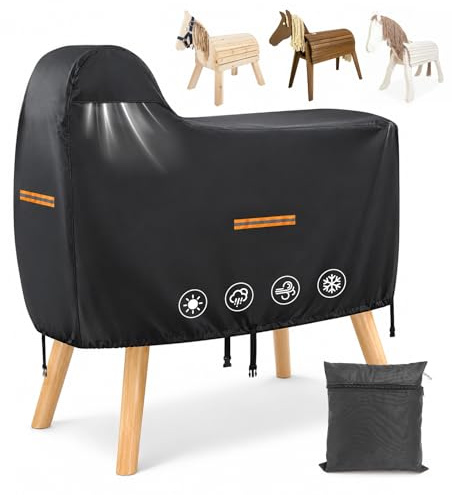 HZOUHONG 420D Abdeckung für Holzpferd Outdoor 160x70x110cm | Holzpferd Abdeckung Wasserdicht, Gartenpferd Haube für Draußen, Schutzhülle Universal Garten Pferd Abdeckplane