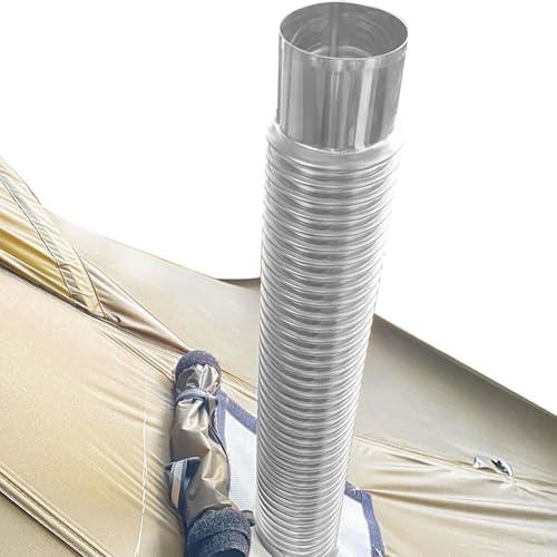 Tubo Flessibile Per Stufa - Rivestimento Canna Fumaria Ondulato | Scarico Multicombustibile | Tubi In Acciaio Inossidabile, Condotto A Gomito Pieghevole Resistente Al Calore | Estensione Di V