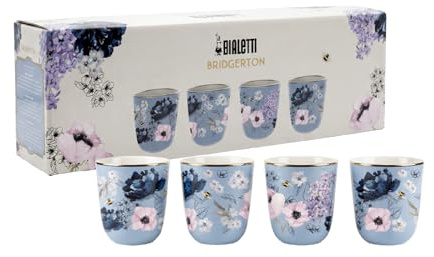 Bialetti - Bridgerton Set 4 bicchierini 80ml, Porcellana
