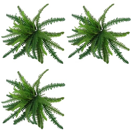 Kueohse 3X Artificial Ferns for Outdoors & Indoors,Large Faux Ferns Fake Boston Fern Plant for Planter Garden Porch Entrance A
