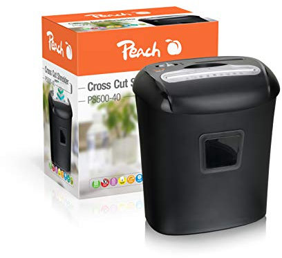 Peach Partikelschnitt Aktenvernichter - 10 Blatt - 21 Liter/250 DIN A4 - 5 x 16 mm Partikelgröße (P-4) - DSGVO konform - PS500-40