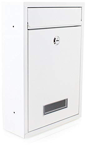 BITUXX® Kompakter Mini Briefkasten Wandbriefkasten Letterbox erweiterbar zur Briefkastenanlage (Weiß)