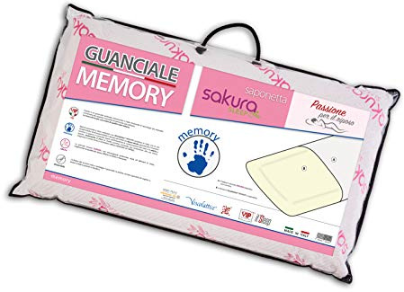 V.I.P. Very Important Pillow VIP Sakura - Cojín con microcápsulas aromáticas (42 x 72 cm, 100% Viscosa), Color Blanco, Funda 90% poliéster, 6% Poliamida, 4% Fibras metálicas