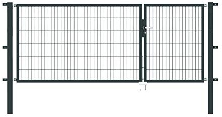 Alberts 646998 Doppeltor Flexo mit Zubehör | verschiedene Breiten und Höhen | anthrazit | Breite 100 + 200 cm | Höhe 120 cm