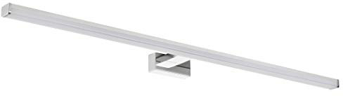 SEBSON LED Lampada da Specchio per Bagno 90cm, IP44, Luce da Parete Cromo, Bianco Neutro 4000K, 15W, 1300lm - 900x109x40mm