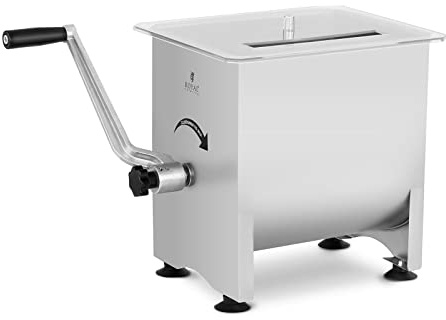 Royal Catering Mélangeur À De Viande Professionnel Mixeur RC-MMA16 (16 l, Manuel, 4 Pales, Couvercle Transparent, Inox, Aluminium)